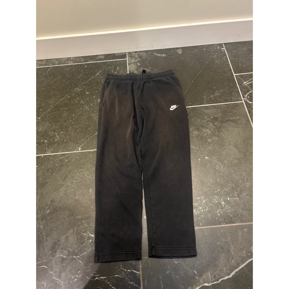 Nike Mens Fleece Sweatpants Faded Black Straight Leg Embroidered Logo Large